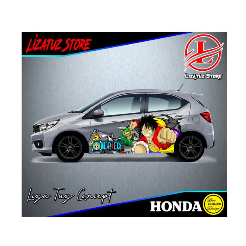 STIKER/STICKER DECAL MOBIL ONE PIECE BISA CUSTOM STIKER BRIO AYLA AGYA AVANZA MOBILIO JAZZ STICKER