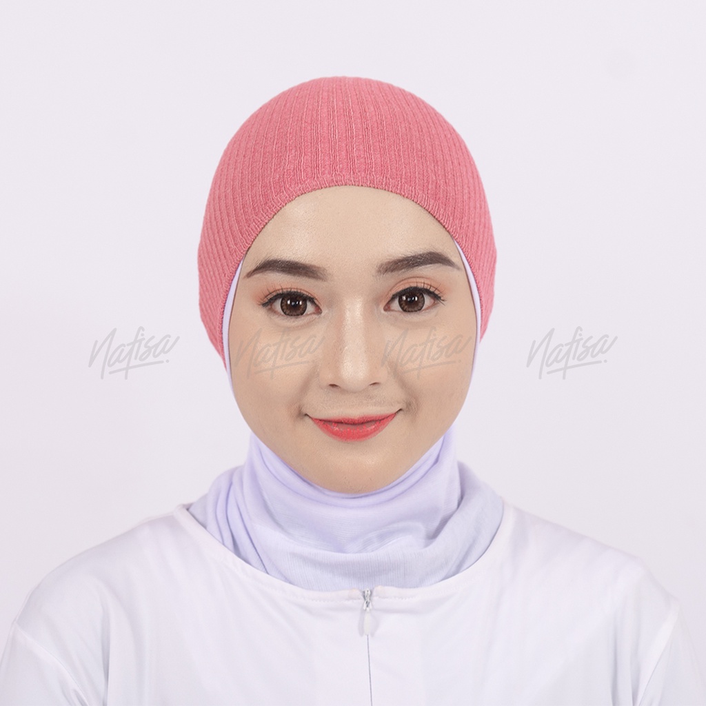 Ciput Rajut NAFISA UMMI | Bandana Rajut Satu Warna Inner Dalaman Kepala Rajut Satu Warna