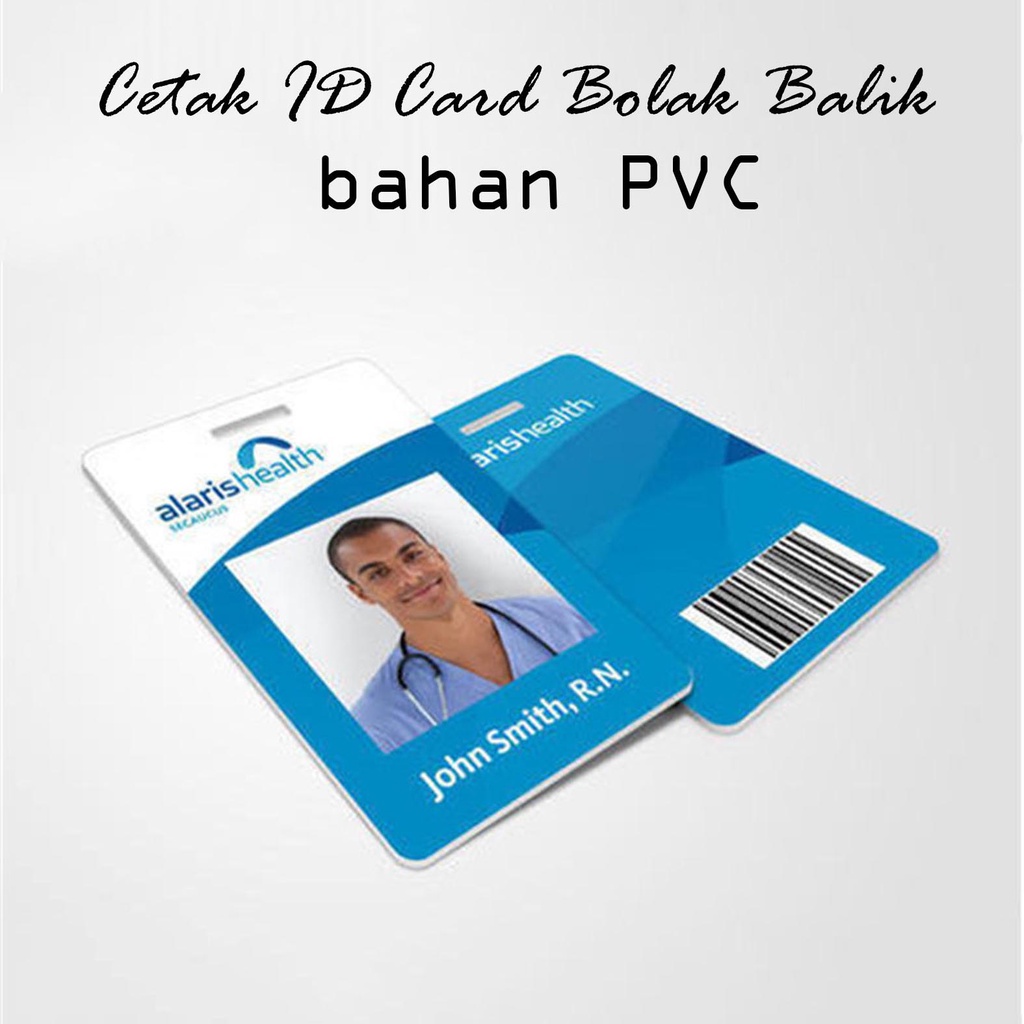 Cetak kartu ID card perusahaan bolak balik bahan pvc premium