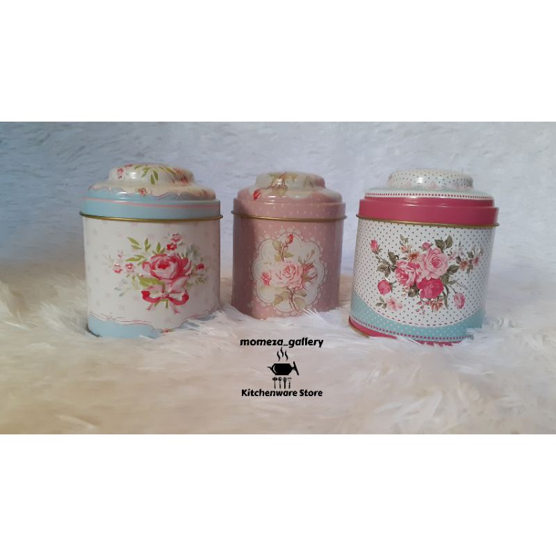 TOPLES KALENG SHABBY TEA TIN TOPLES KALENG UNTUK PENYIMPANAN TEH GULA KOPI Dll (per Pcs)