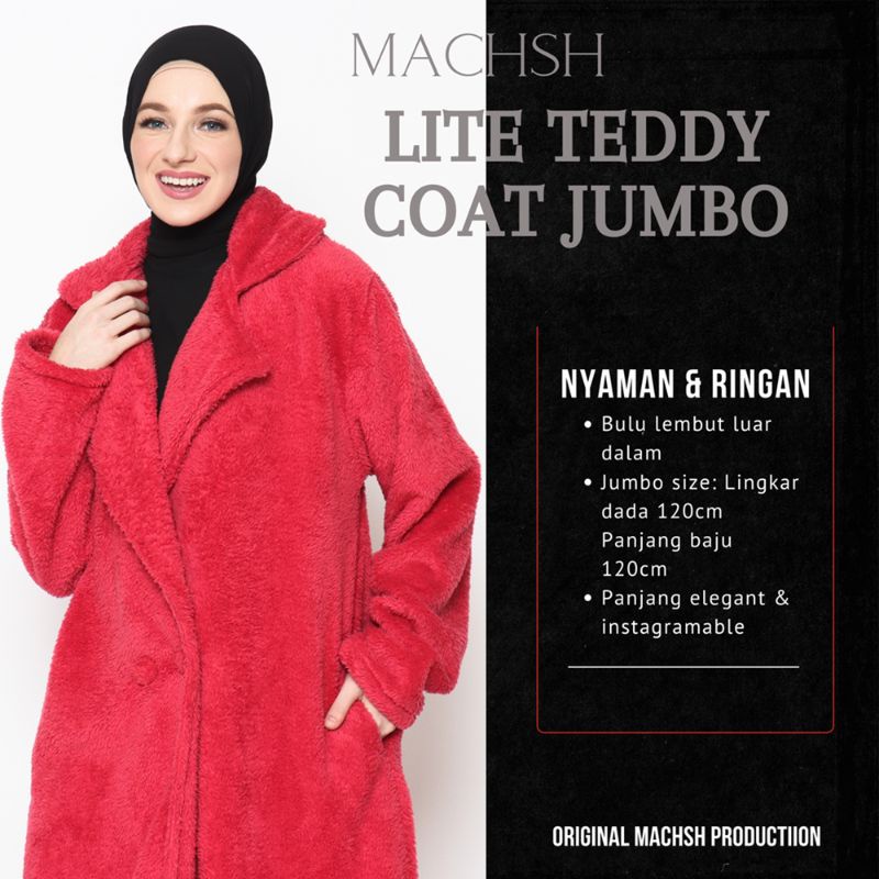 MACHSH Lite Teddy Coat - Mantel Panjang Bulu Lebat Ringan - Coat wanita Jumbo