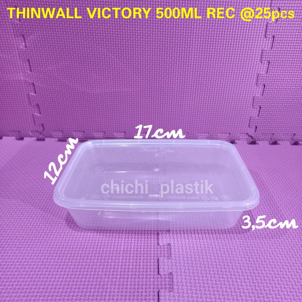 Thinwall food container 500ml victory/ Kotak Makan Bening / Mangkok plastik / Mangkok