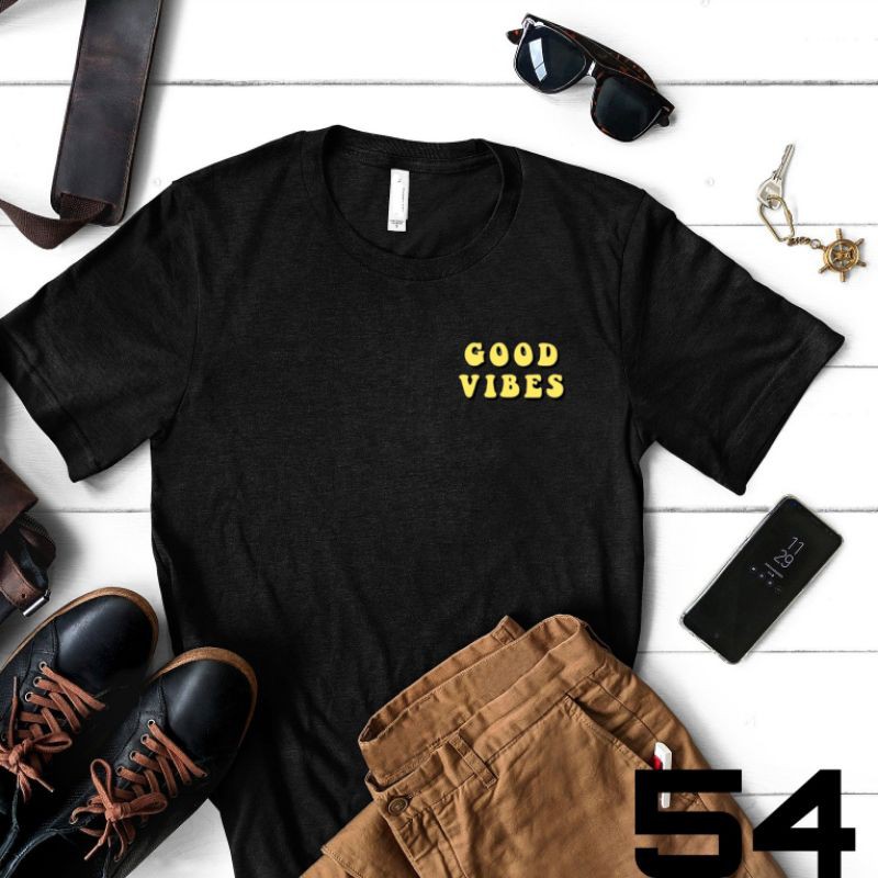 kaos t-shirt distro good vibes bordir
