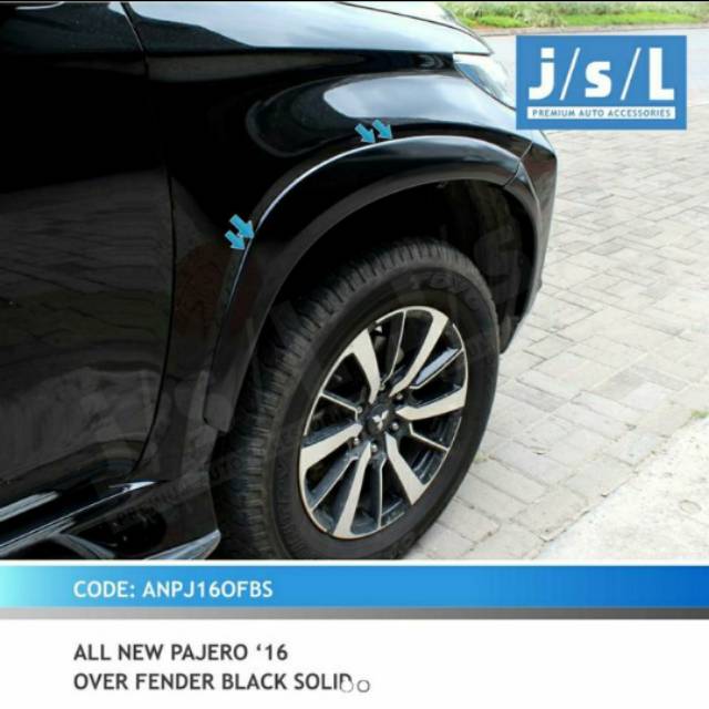 Over fender all new Pajero sport 2016 black mika fender samping jsl