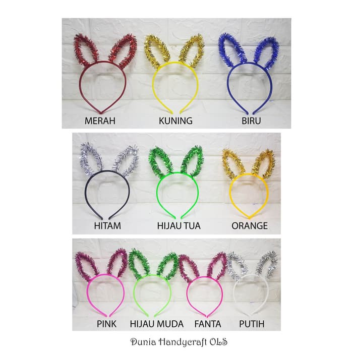 BANDO KELINCI KERLIP Bando Warna Imut Cantik Murah Unik