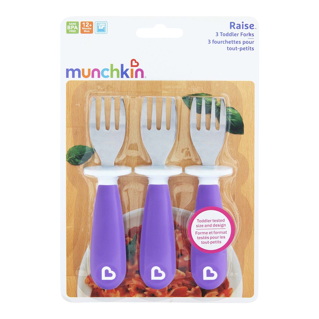 Munchkin Raise 3 Toddler Forks / Garpu Anak 12m+ (Tersedia varian warna)