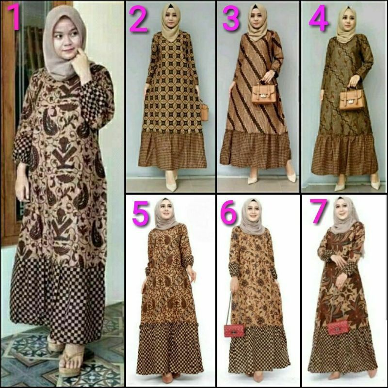 gamis batik wanita modern || gamis batik murah ||gamis batik modern dress