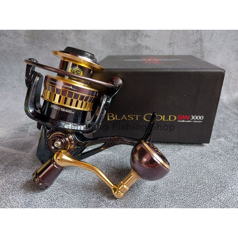 REEL TEAM SEAHAWK BLAST GOLD SW3000 (POWER HANDLE)+BONUS TOPI SEAHAWK