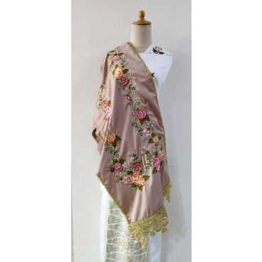 Salendang koto gadang bahan cavali /selendang koto gadang-Coklat susu