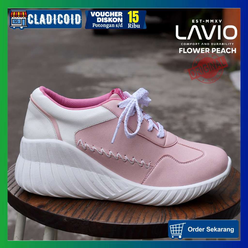 SEPATU SNEAKERS WANITA KOREA MODEL TERBARU OUTDOOR JALAN NONGKRONG LAVIO FLOWER ORIGINAL