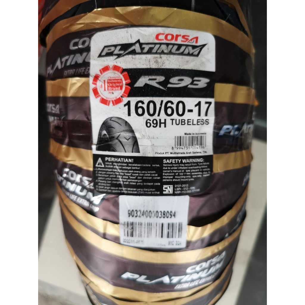 Jual Ban Corsa Platinum R Ban Belakang Moge Dan Supermoto Tapak Besar Tubeless