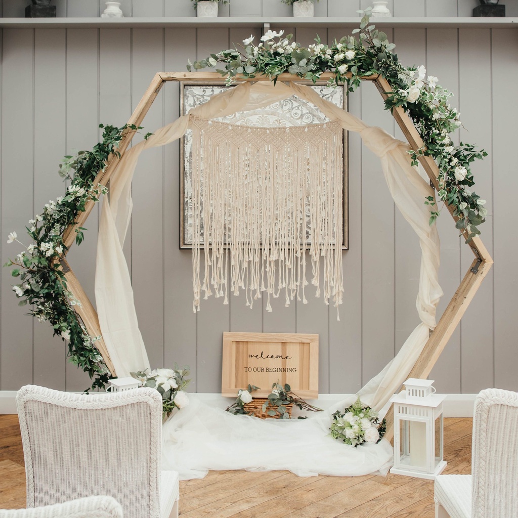 SET Backdrop Hexagon Wedding Rustic / Gawang Hexagonal Lamaran UKURAN BESAR dari kayu