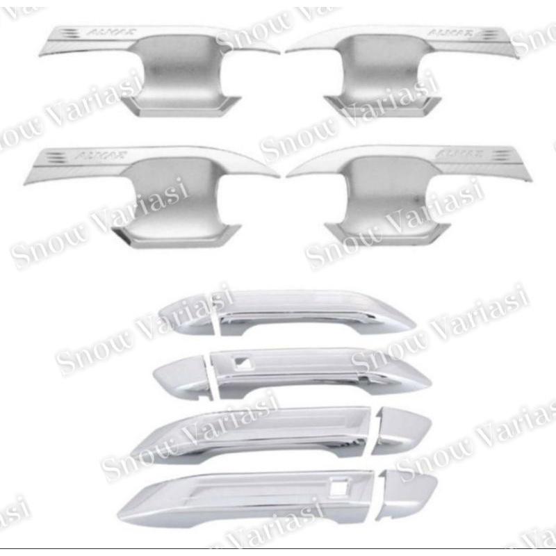 Paket Outer Handle Cover Wuling Almaz Hitam Chrome Jsl