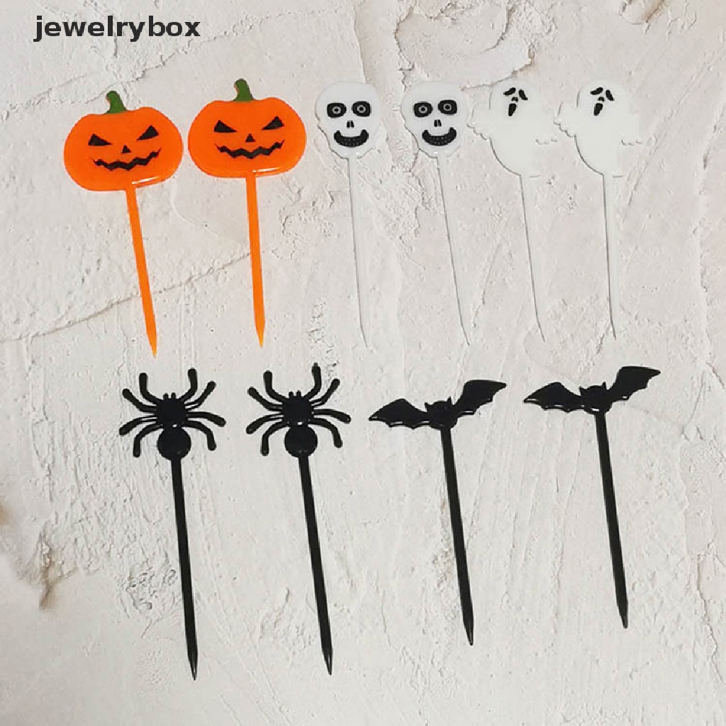 10pcs / set Tusuk Gigi Desain Kartun Halloween Untuk Anak