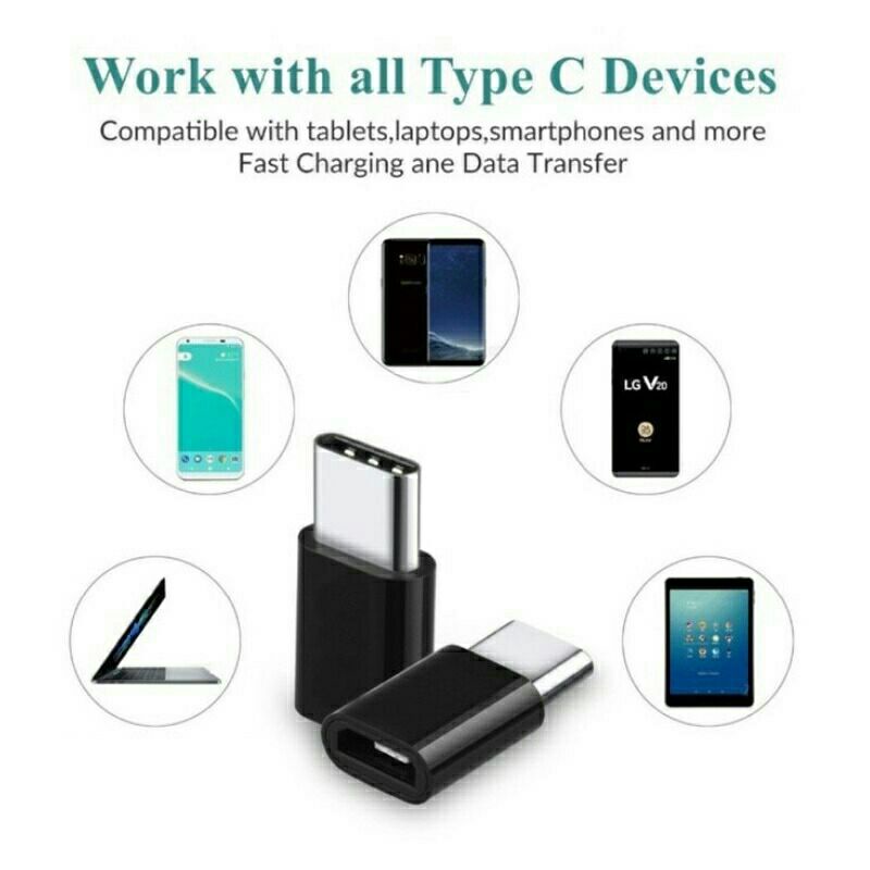 adapter converter micro USB to type C sambungan charger connector