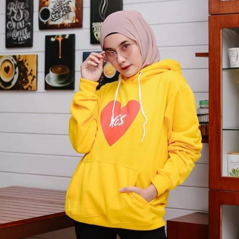 LOVE YES HOODIE || SWEATER PRIA DAN WANITA || JAKET PRIA MURAH #LY