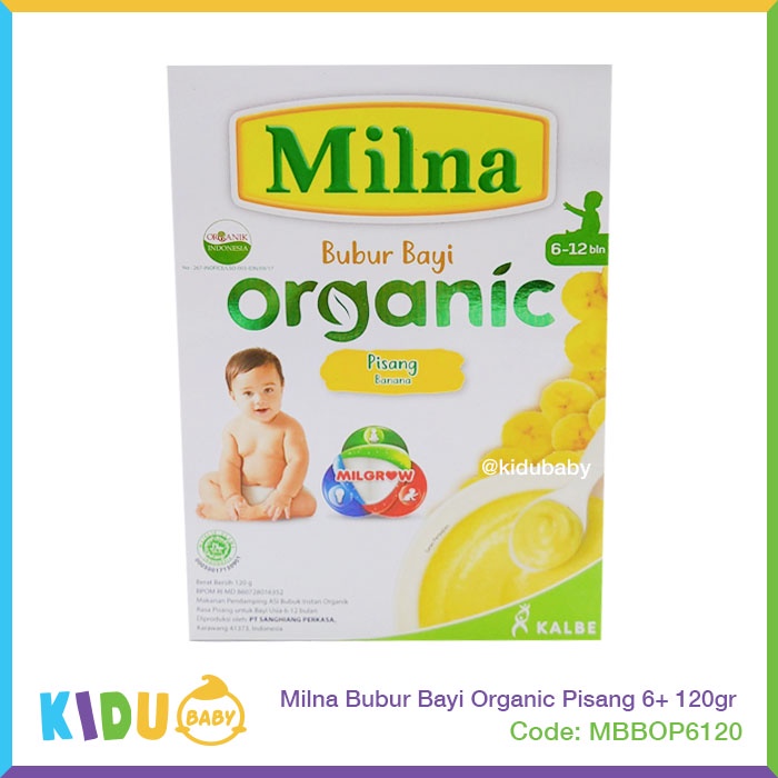 Milna Bubur Bayi Organic 120gr Makanan Cemilan MPASI si Kecil Kidu Baby