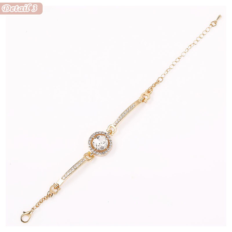 [ BISA COD ] 1 Pcs Gelang Wanita Titanium Perhiasan Tangan Kristal Fashion Korea Anti Karat Elegan