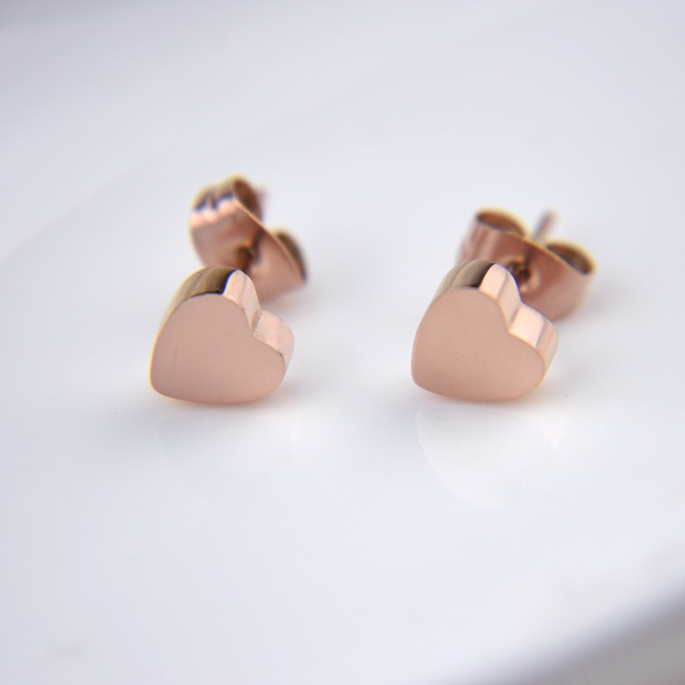 SALE Anting Titanium Love Asli Wanita Fashion Anti Karat Murah AA020 motif hati simpel