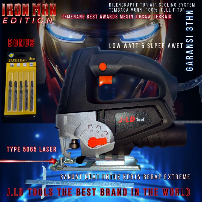 Mesin gergaji jigsaw serkel kayu triplek besi listrik uchiha 65mm