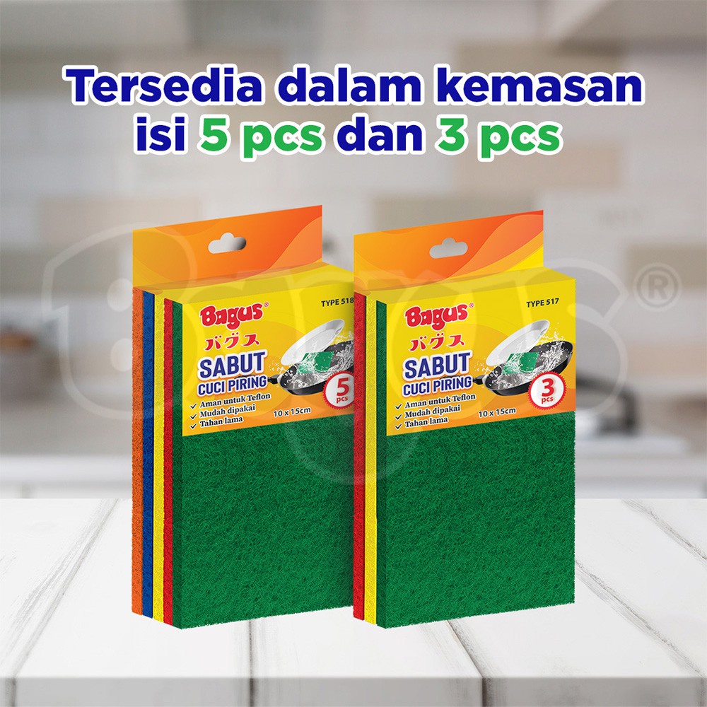 Bagus Sabut Cuci Piring 10 x 15cm isi 5s