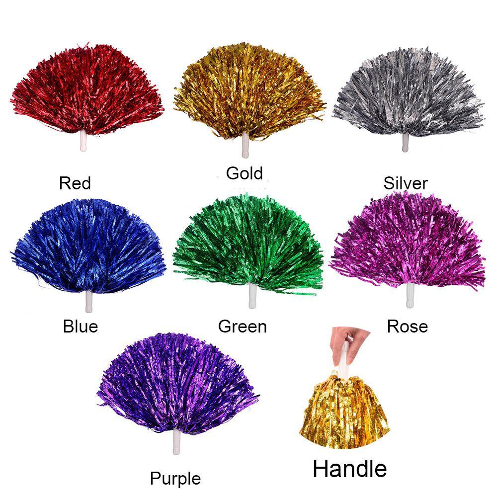 CHOOKYY 1pc/1pasang Cheerleader Pompom Konser Fancy Double hole handle Penghias Pesta Tari