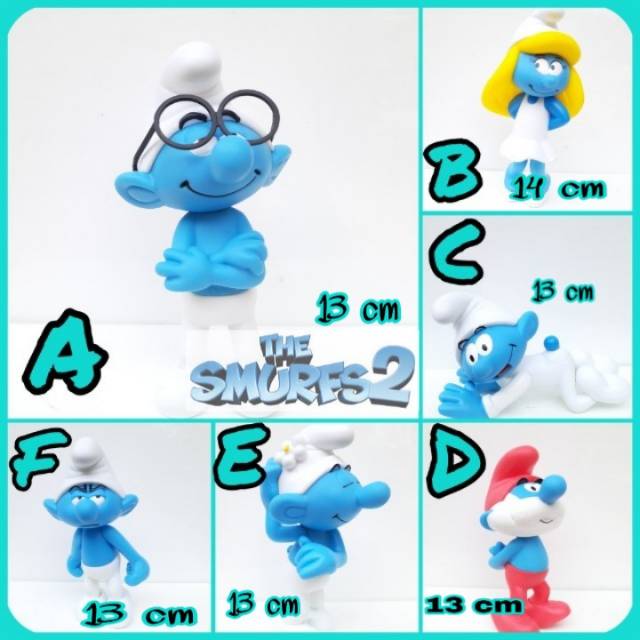 Action Figure THE SMURF Miniatur Pajangan Topper cake mainan