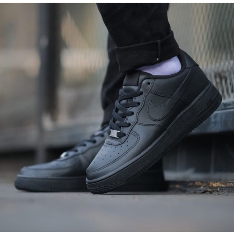 Sepatu Air Force 1 Full Black High Prem Quality Sepatu Hitam Polos