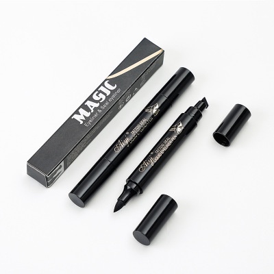 COCO MAMA 2in1 Eyeliner Stamp Wing Eyeliner Liquid Waterproof Stamp Eyeliner 2 in 1 Eyeliner Spidol