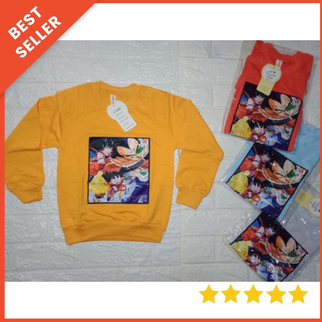 sweater anak laki laki import led 3-7 tahun dragon ball