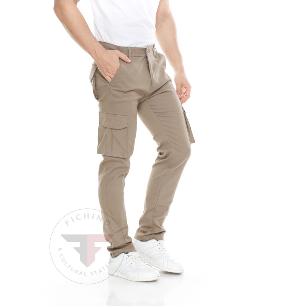 FICHINO Cargo Pants Pria Celana Cargo Panjang Pria FICHINO Cargo Pants Pria Celana Cargo Panjang Pria