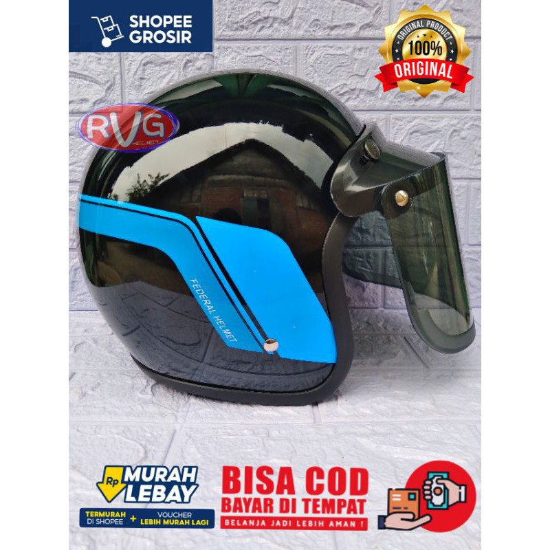 HELM NEW GL SERIES BLACK 100% REALPICT ASLI
