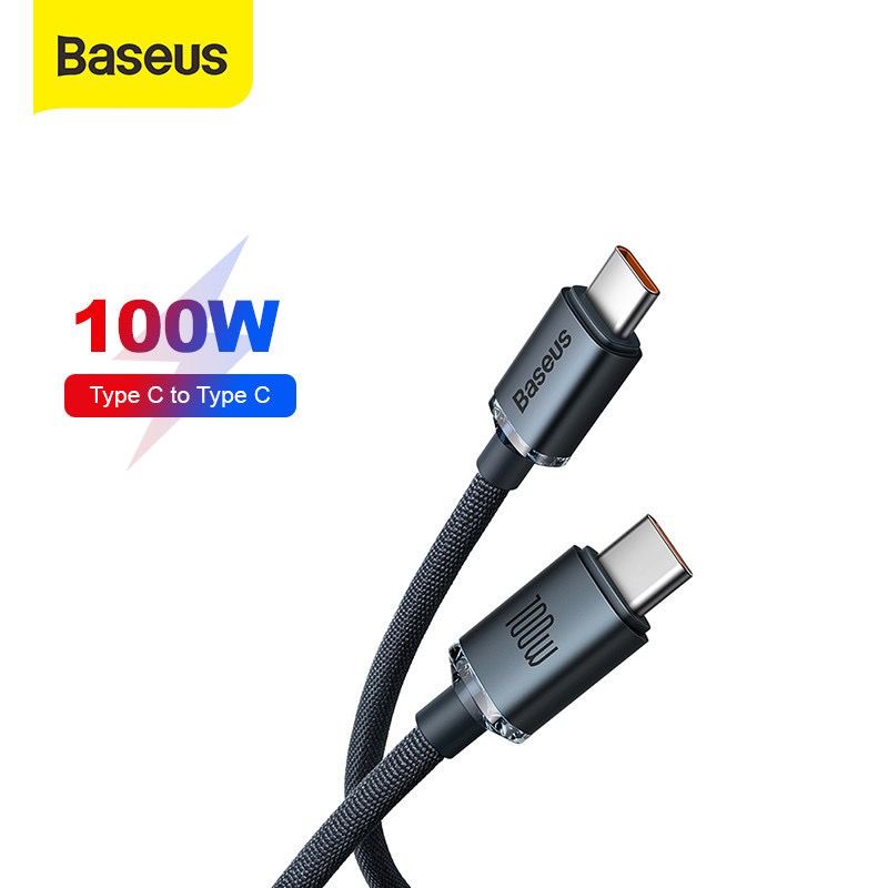 Baseus Kabel Crystal Shine Series Type C to Type C - Cable Data for Ipad, Android 1.2m - Garansi Resmi 6 Bulan