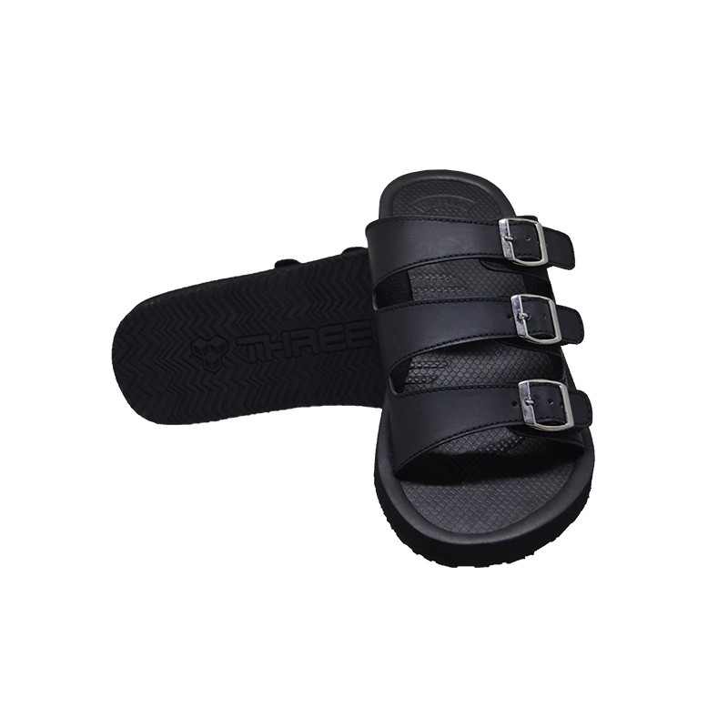 THREE BOX - Sandal Selop Orion Casual Ringan Unisex Black ORIGINAL