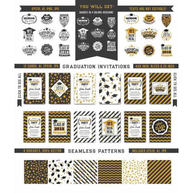 Graduate Party Collection - Vector Designs - Business Branding