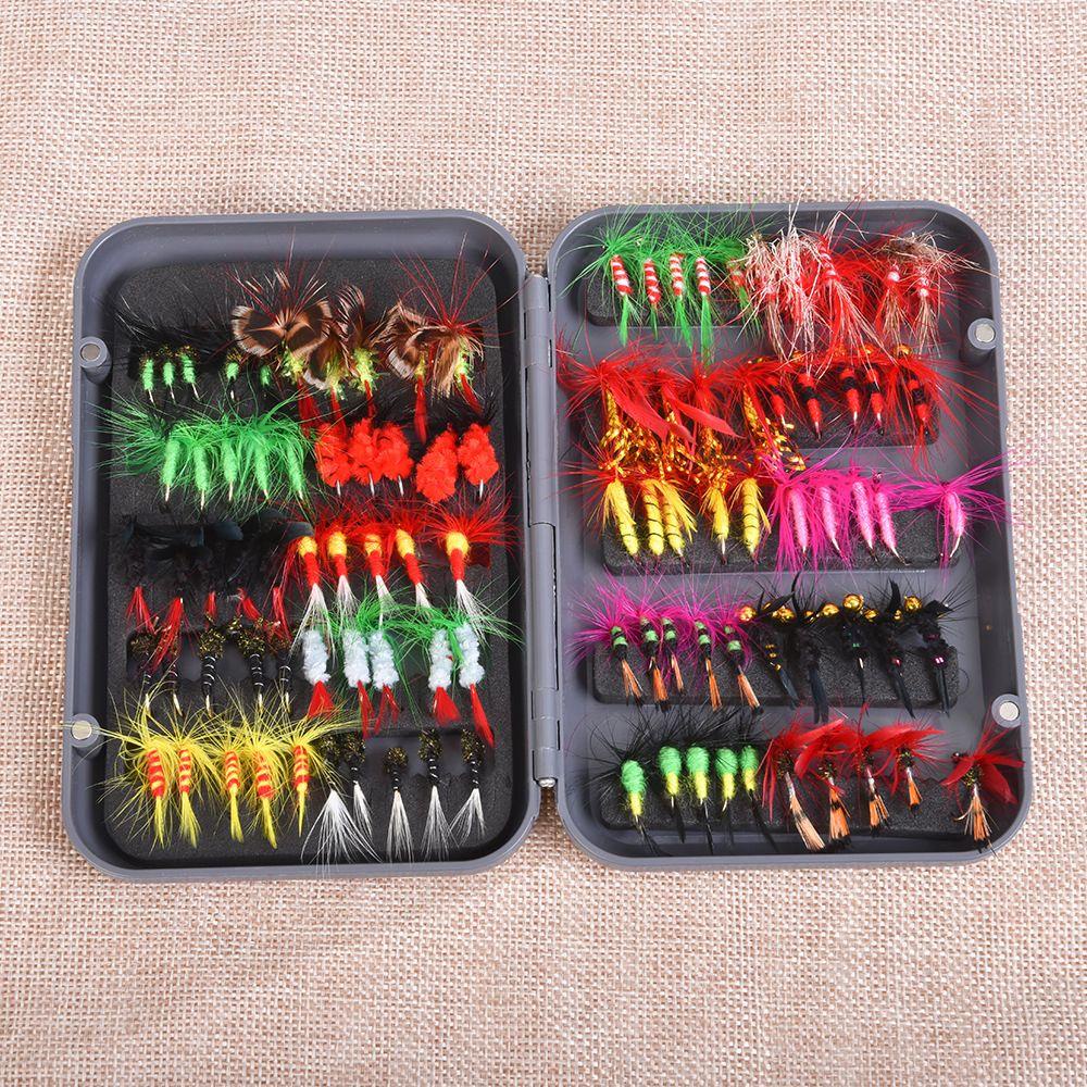 TOP Fly Trout Umpan Pancing Portable Serangga Engkol Swimbaits Treble Hooks Brown Caddis