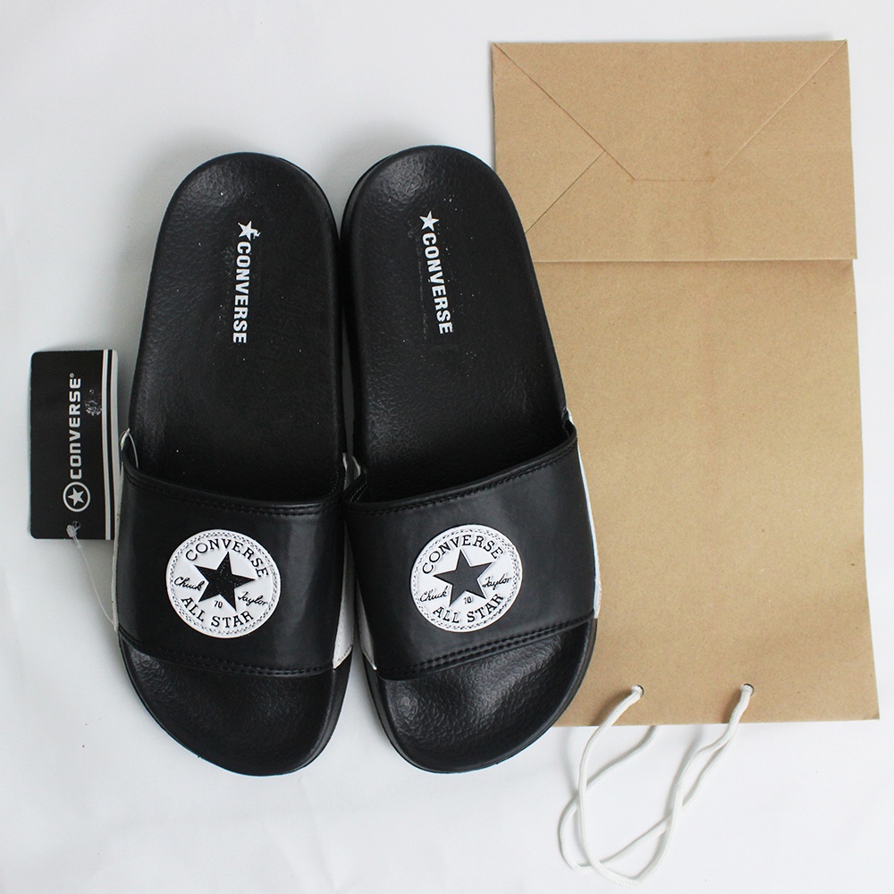 Sendal Selop Distro Pria Convrsee99 All Star Chuck Taylor Hitam Fullblack / Sendal Slip On Pria