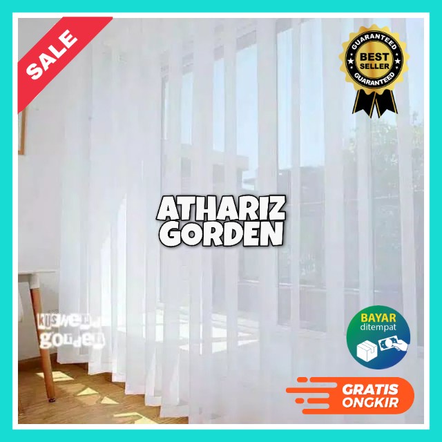 Vitrase foil polos putih vitrase gorden lapisan gorden dalam gorfen tipis buat lapisan siang hari