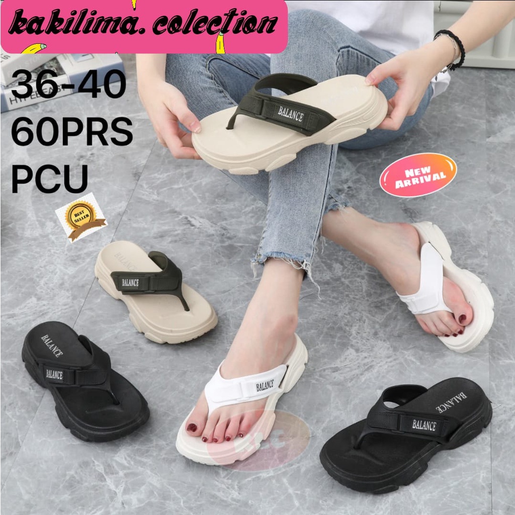 sandal jepit wedges karet jelly perempuan balnce 2226-A1