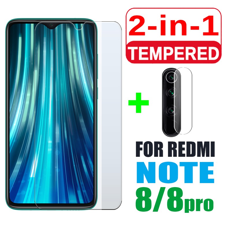 9H Protective Glass for Xiaomi Redmi Note 8/ Note 8Pro Tempered Screen Protector + Lens Glass