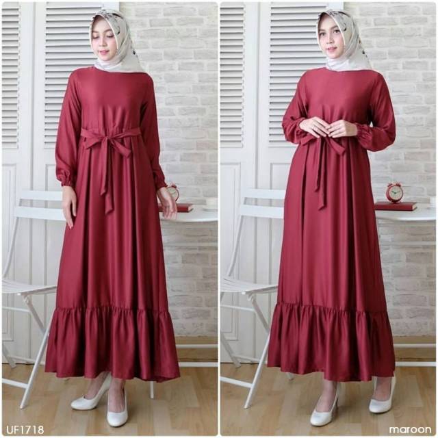 GAMIS MAXI MAID FIT TO L BAJU GAMIS WANITA TERBARU REALPICT DRESS MUSLIM SIMPLE TRENDY ORI ORIGINAL