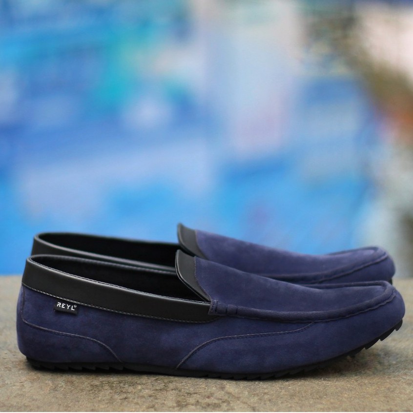 POP NAVY |FORIND x Reyl| Sepatu Suede Jalan Vintage Klasik Casual Pria Boat Ori Original Footwear