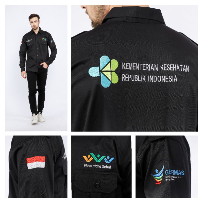 ✅ PDH NUSANTARA SEHAT LENGAN PANJANG, PDH KEMENKES, PAKAIAN DINAS HARIAN, BAJU PDH