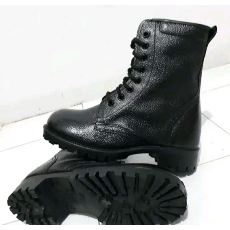 sepatu pdl tni kulit jeruk asli jatah pembagian