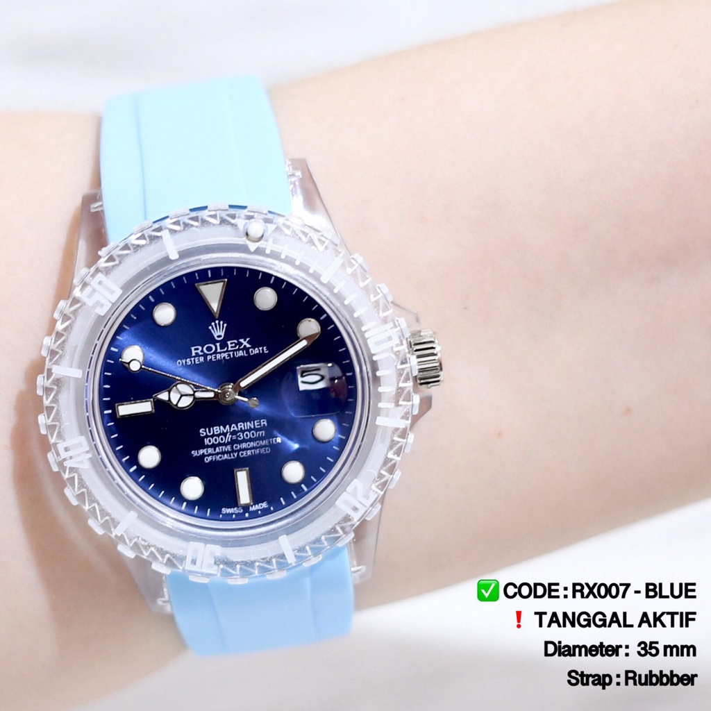 Jam tangan digital pria wanita rubber transparan watch anti air RX007