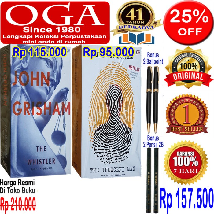 

FLASH SALE!!! PAKET 2 BUKU SANG INFORMAN & TAK BERSALAH - JHON GRISHAM - ORIGINAL TERMURAH