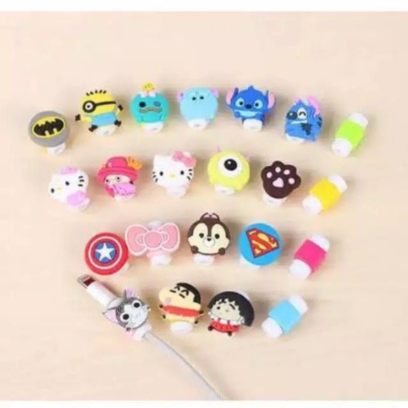 Cable Protector / Lightning Saver / Cable Saver / Penutup Ujung Kabel Casan iPhone Motif kartun