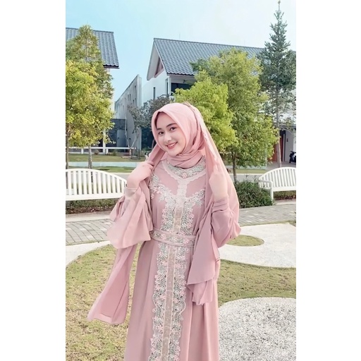 [COD][PROMO]-KAFTAN AMBERLEE FREE PASHMINA,BELT DAN INER- KAFTAN TERBARU-BAJU PESTA -BAJU LEBARAN-GA
