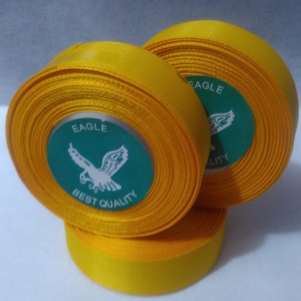 

Pita Grossgrain Kuning Ukuran 1inch / 2.5cm Per Roll