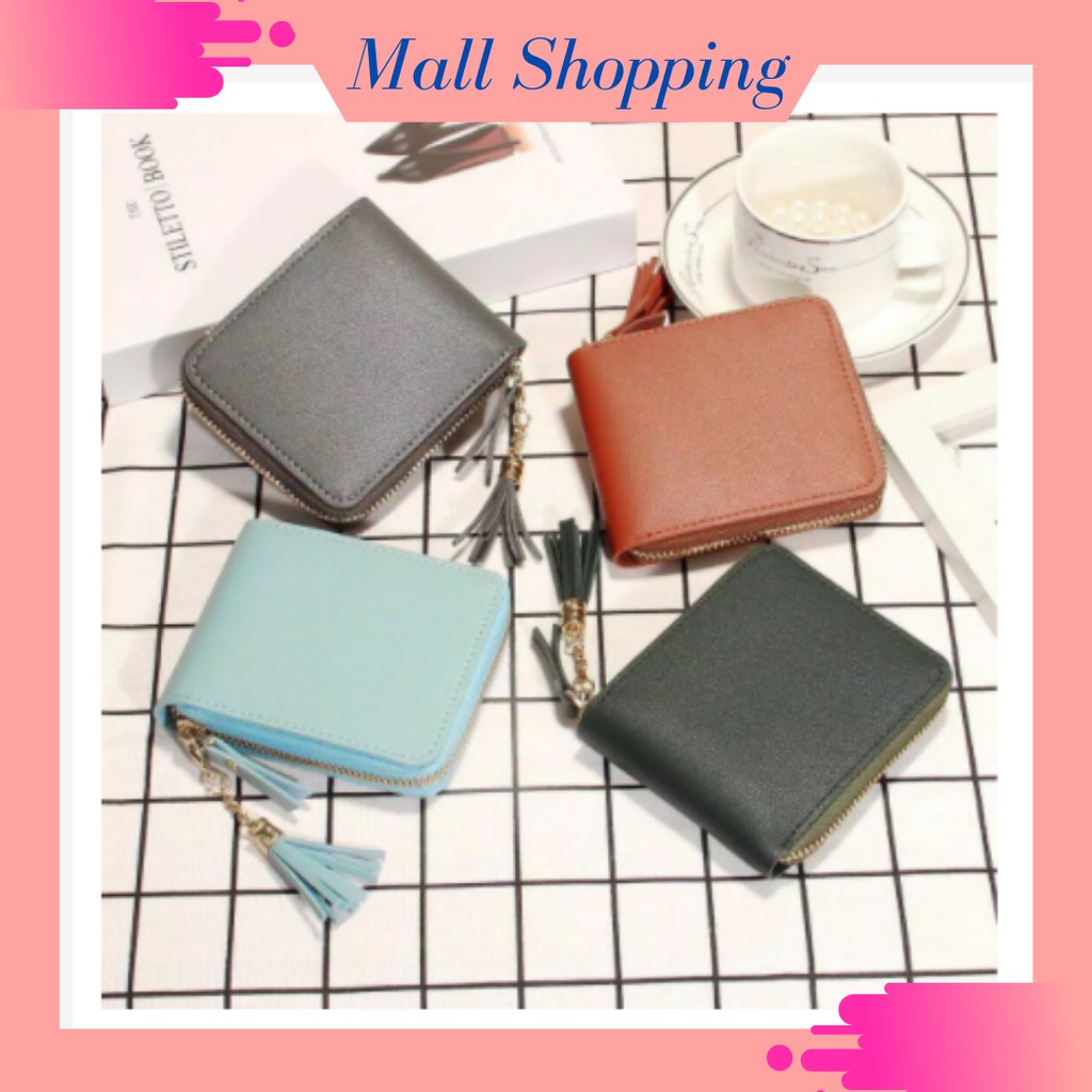 (COD) Dompet Koin Dompet Wanita Coin Pocket Korea PU Impor MALL SHOPPING